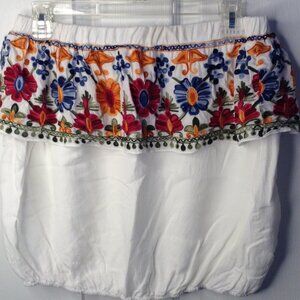 On the Road "L" Crop Mexican Floral off Shoulder Bohemian Inspired Fairycore top